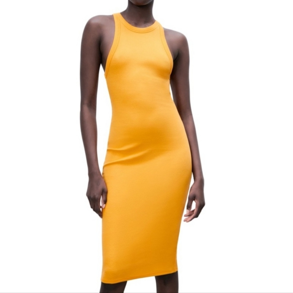 Zara Ribbed Fitted Dress